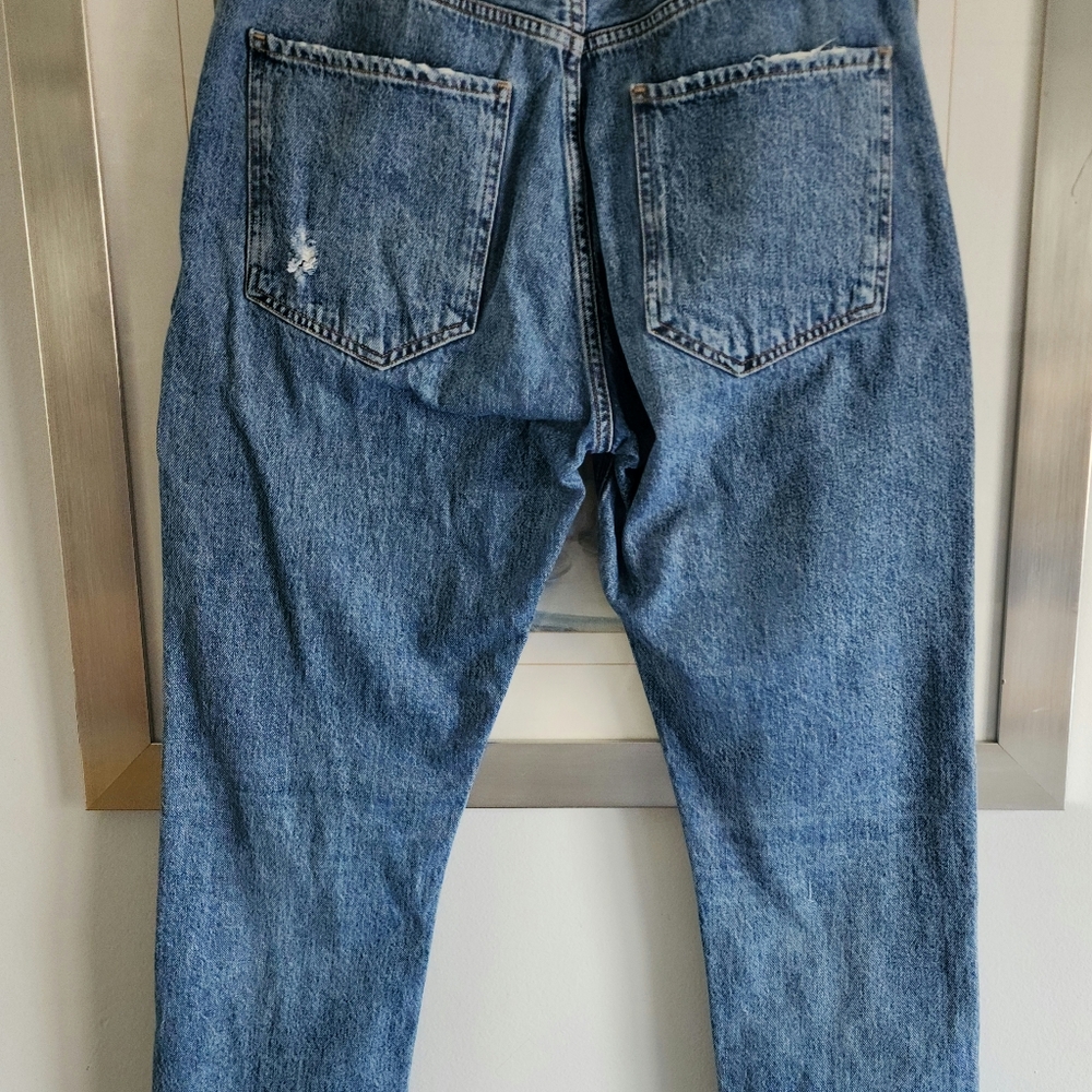 Agolde Cropped Straight-Leg Jeans in Light Blue Denim - Picture 9 of 11